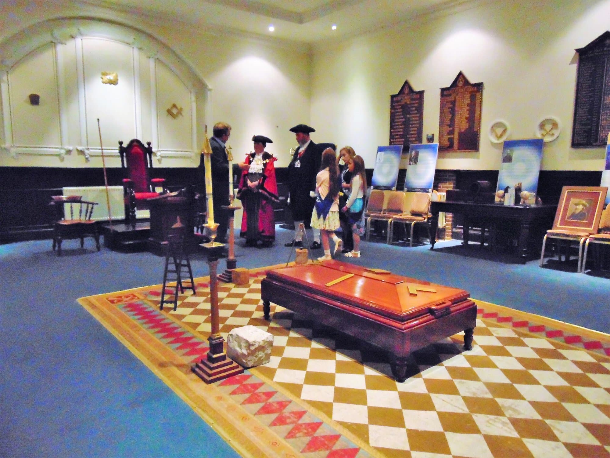 Interior of Blandford's Masonic hall